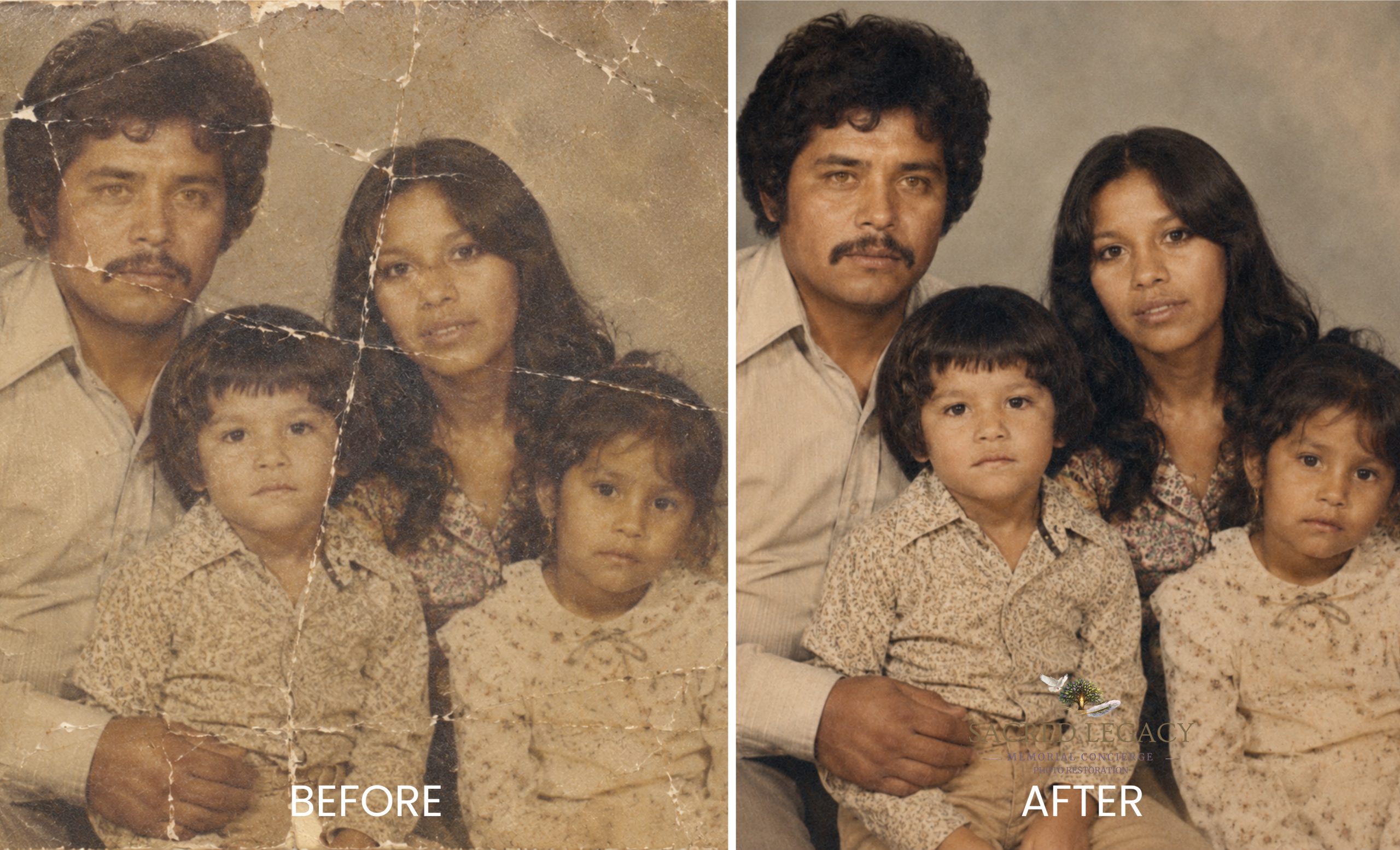 Family photo restoration example