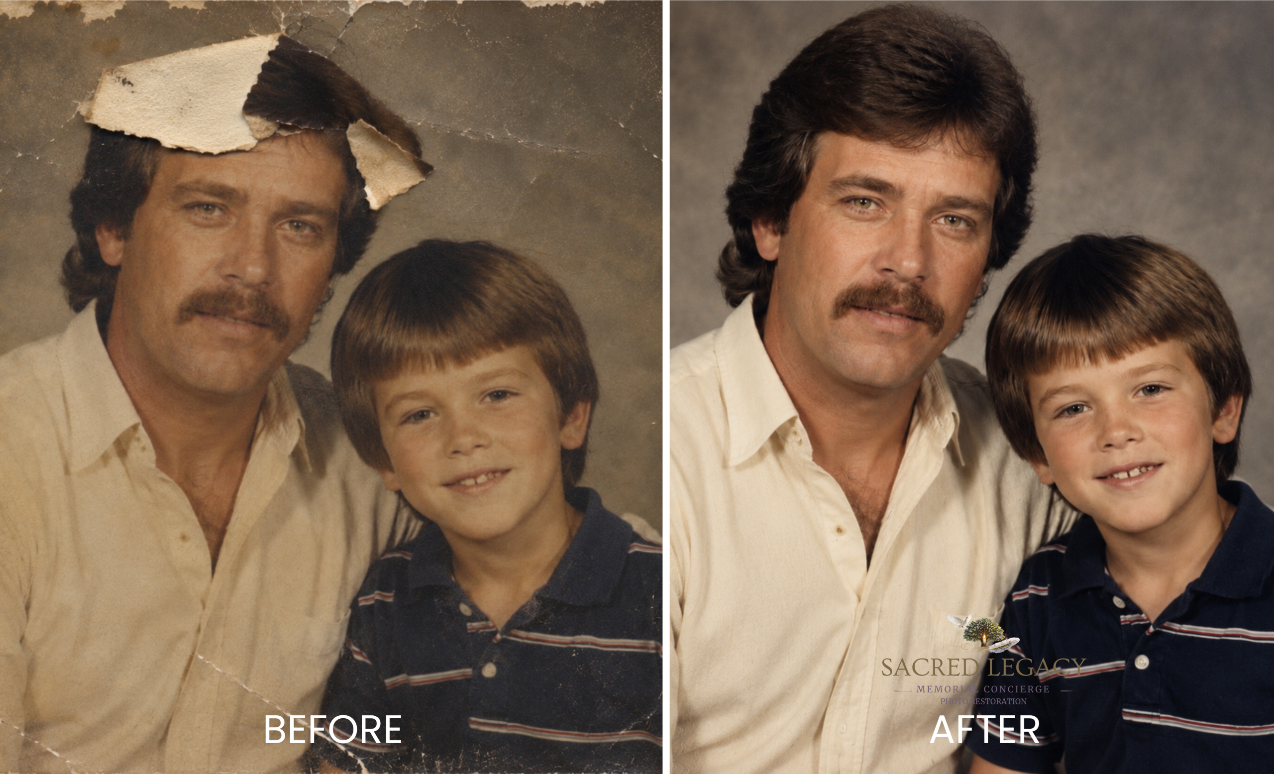 Father and son photo restoration