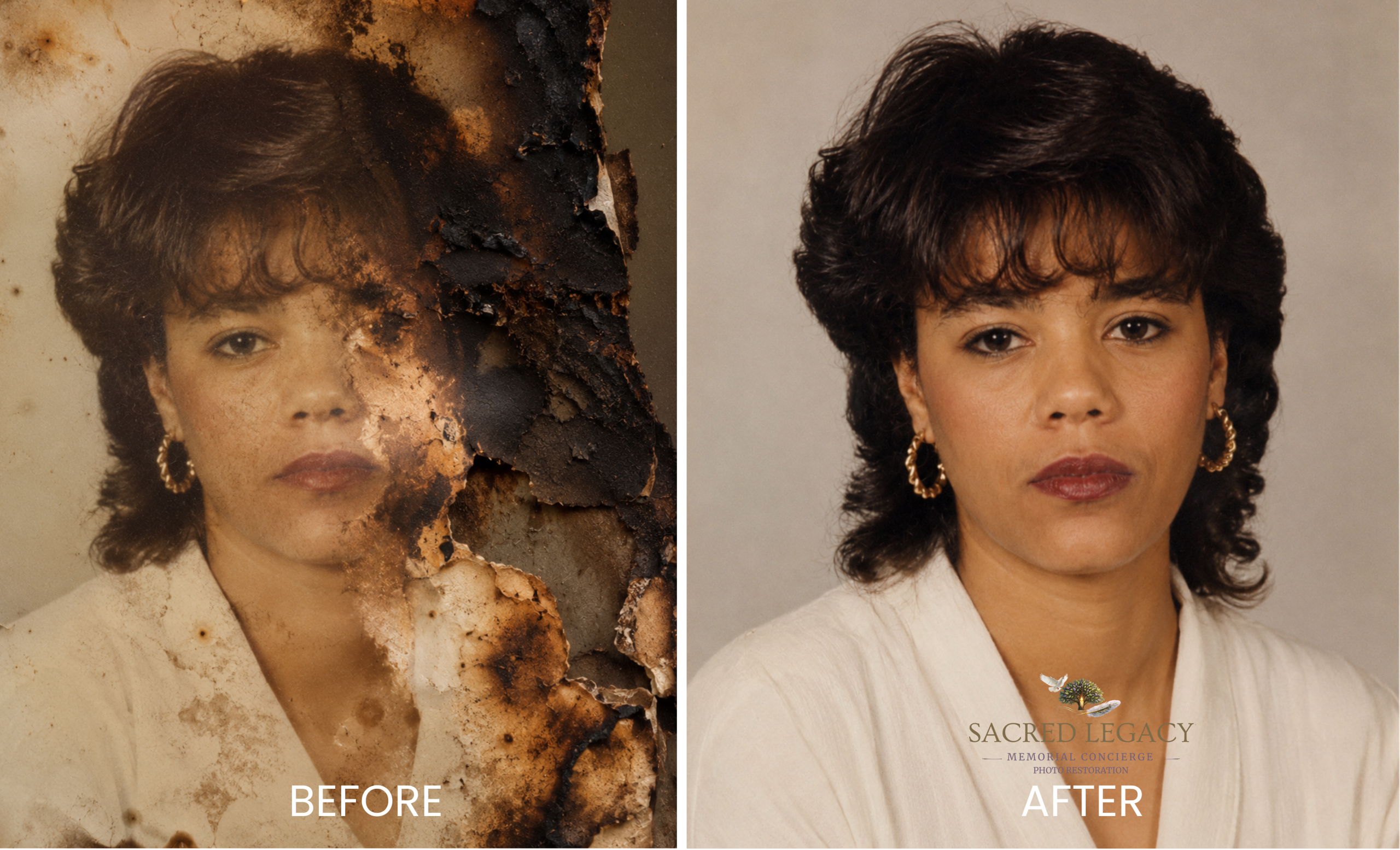 Fire damage photo restoration