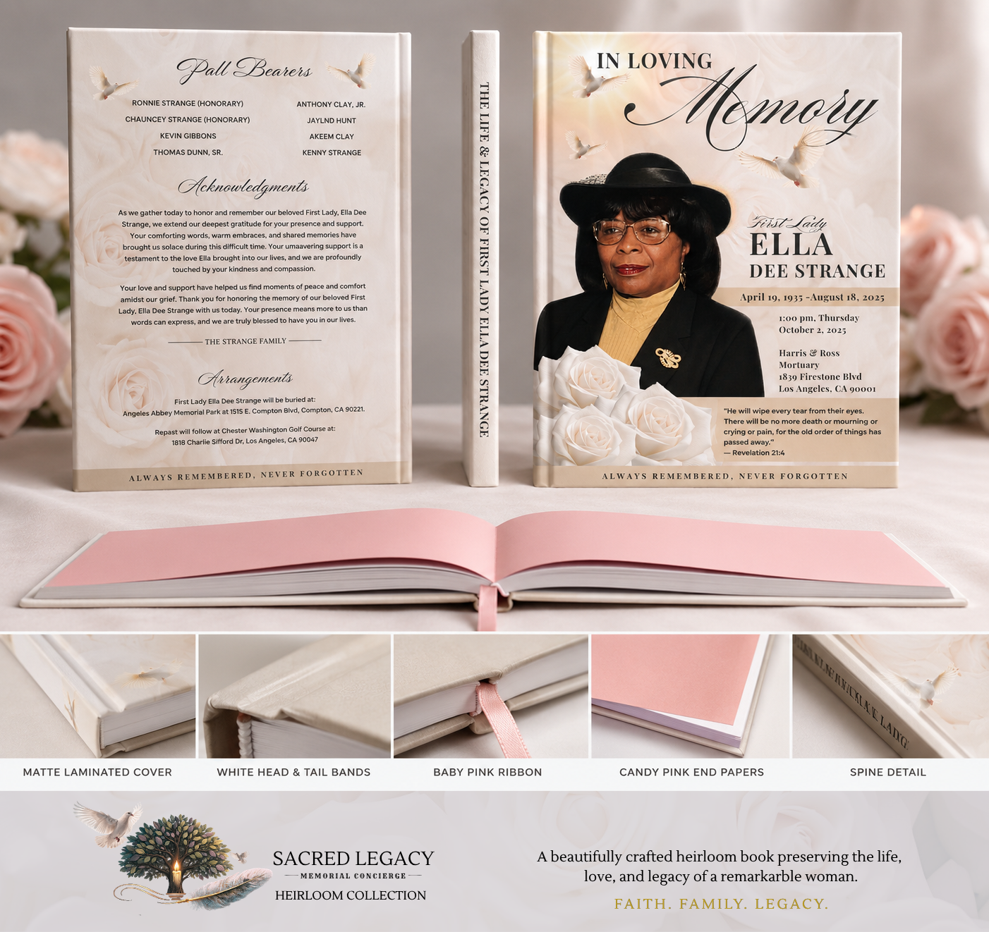 Sacred Legacy Heirloom Collection memorial book mockup